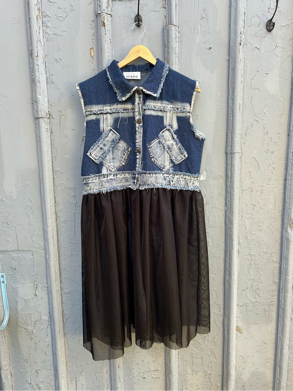 Kate Hewko Denim Tulle Dress, Approx S/M