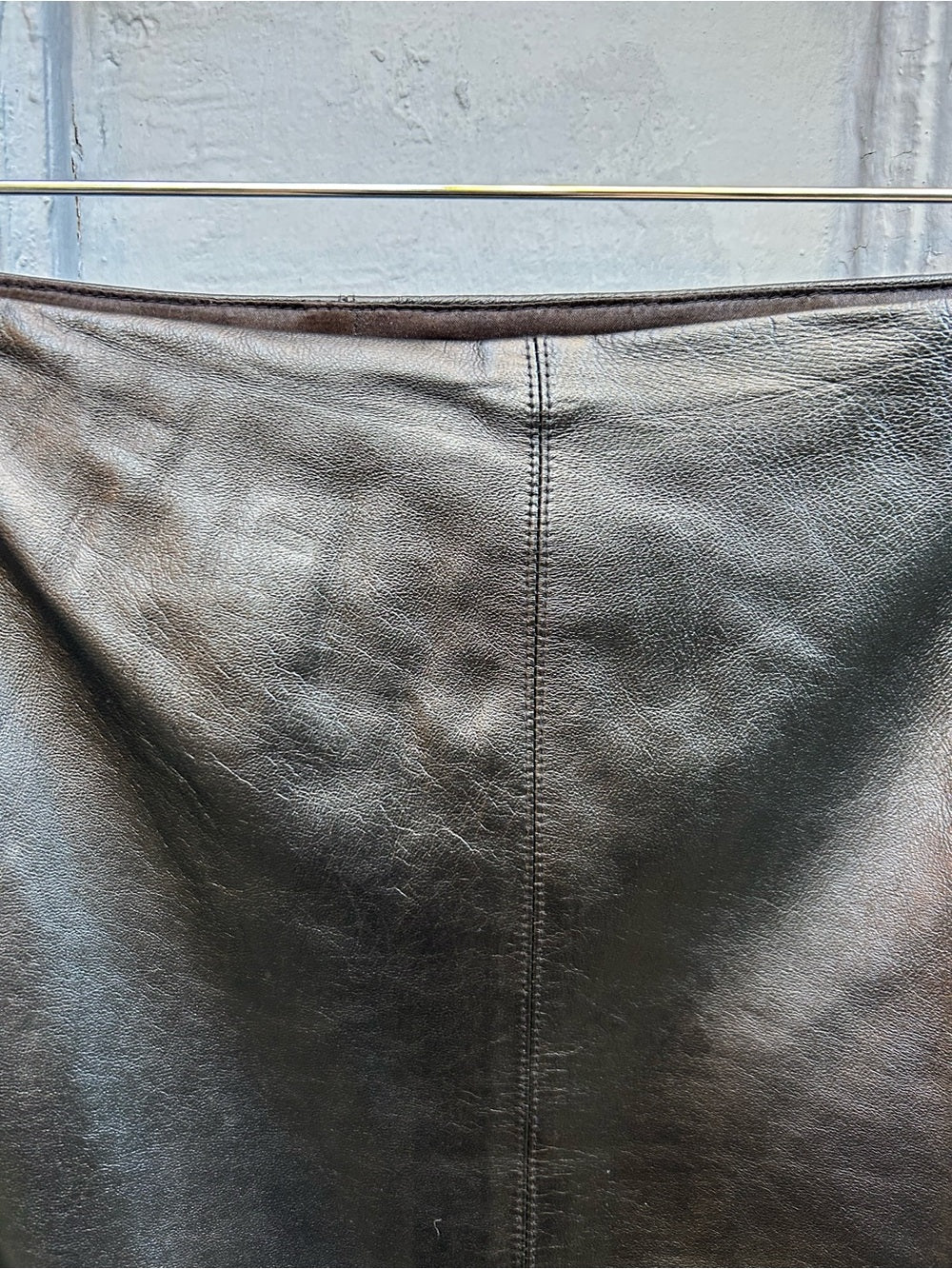 Cassis Collection Leather Panel Skirt, size 10