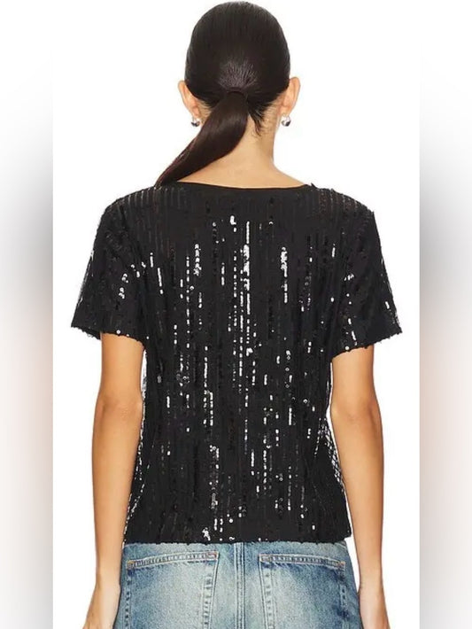 Sanctuary Black sequin tee, size L