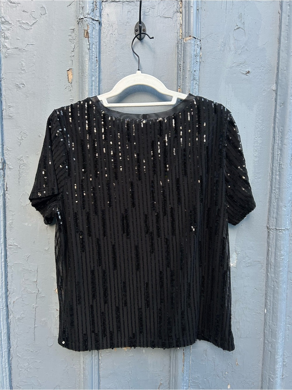 Sanctuary Black sequin tee, size L