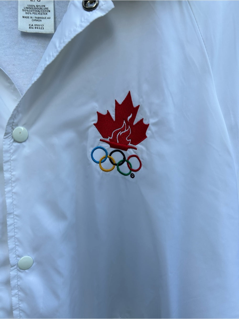 Roots White Canadian Team 1999 Pan Am Jacket, size Large