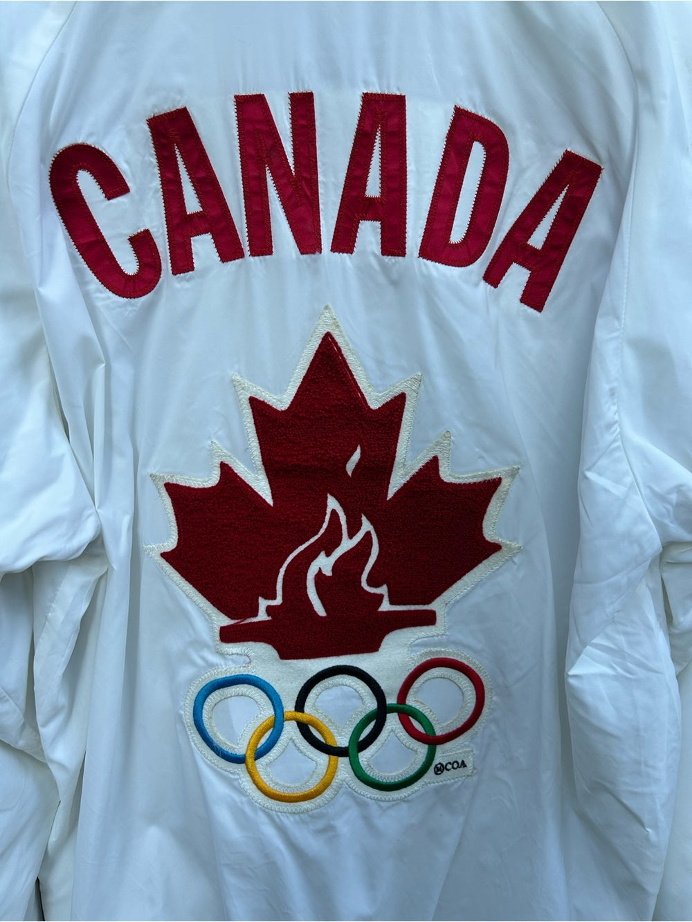 Roots White Canadian Team 1999 Pan Am Jacket, size Large