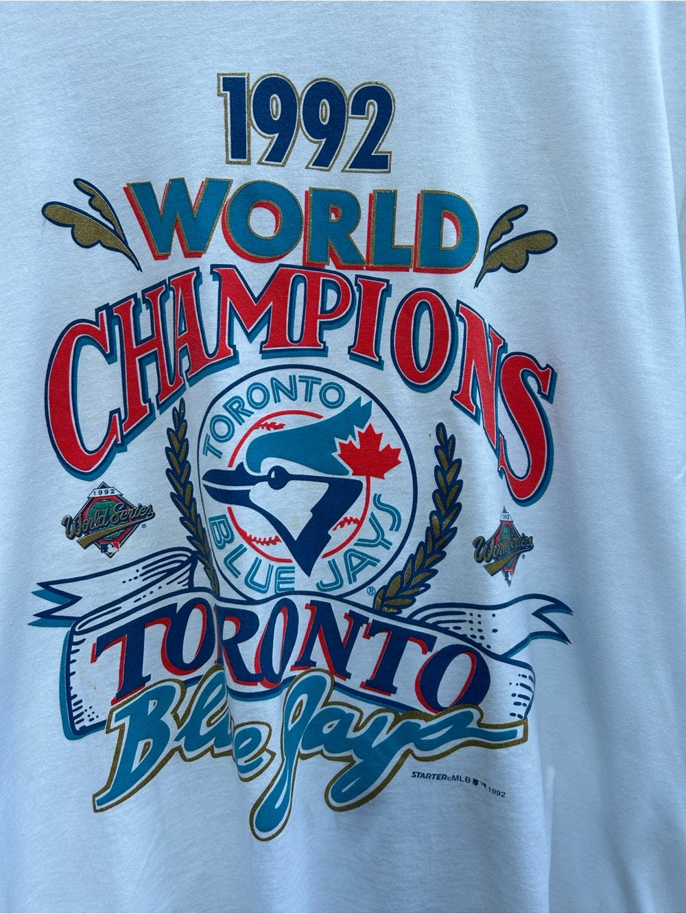 Labatt’s Blue Jays 1992 World Champions tee, Never Worn but some marks, size XL