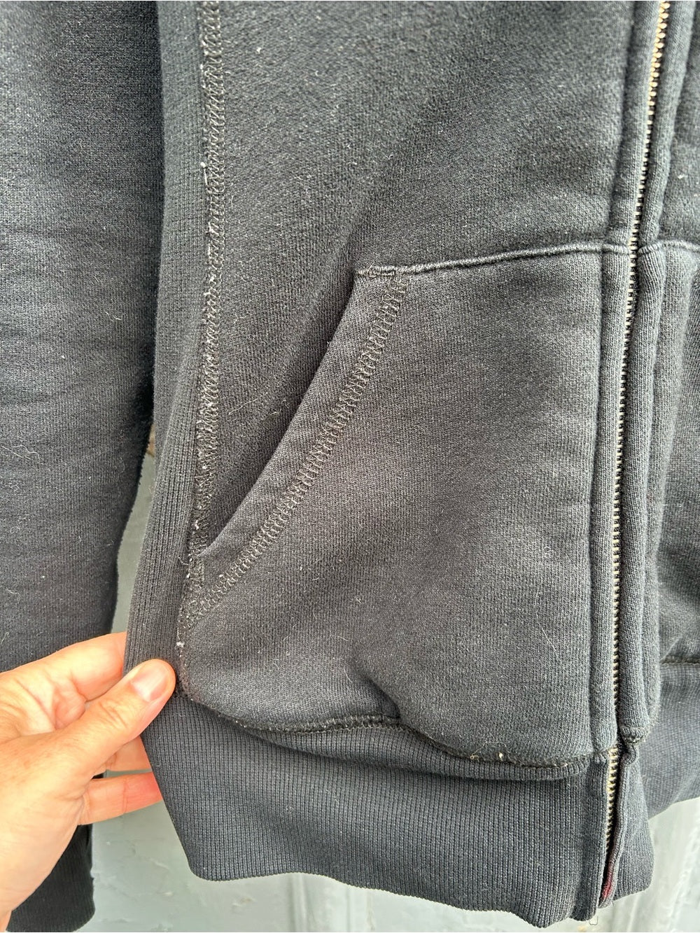 “Vintage” TNA Black furry hoodie, size XS