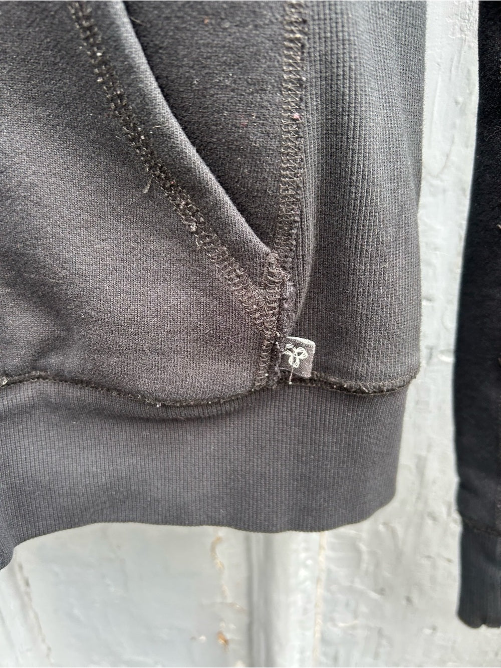 “Vintage” TNA Black furry hoodie, size XS