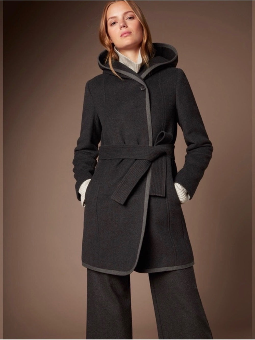 Wilfred Wool Cashmere Hooded Coat, size S