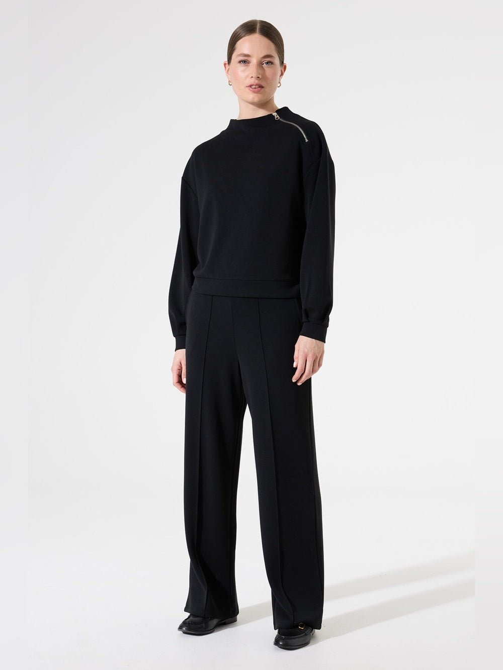 Garcia Black asymmetric zip sweatshirt, size L