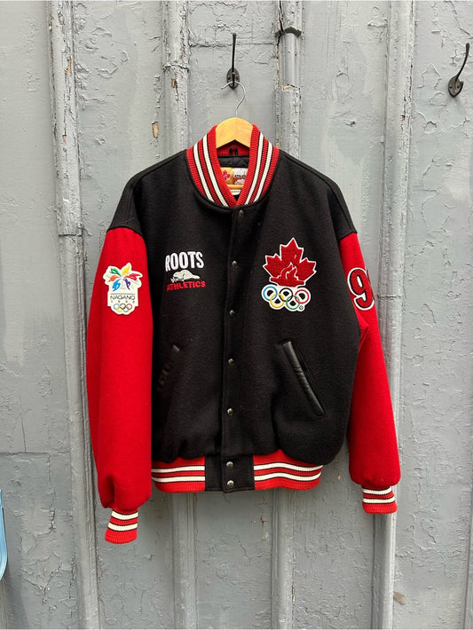 Roots 1998 Nagano Olympic Varsity Jacket, size XL