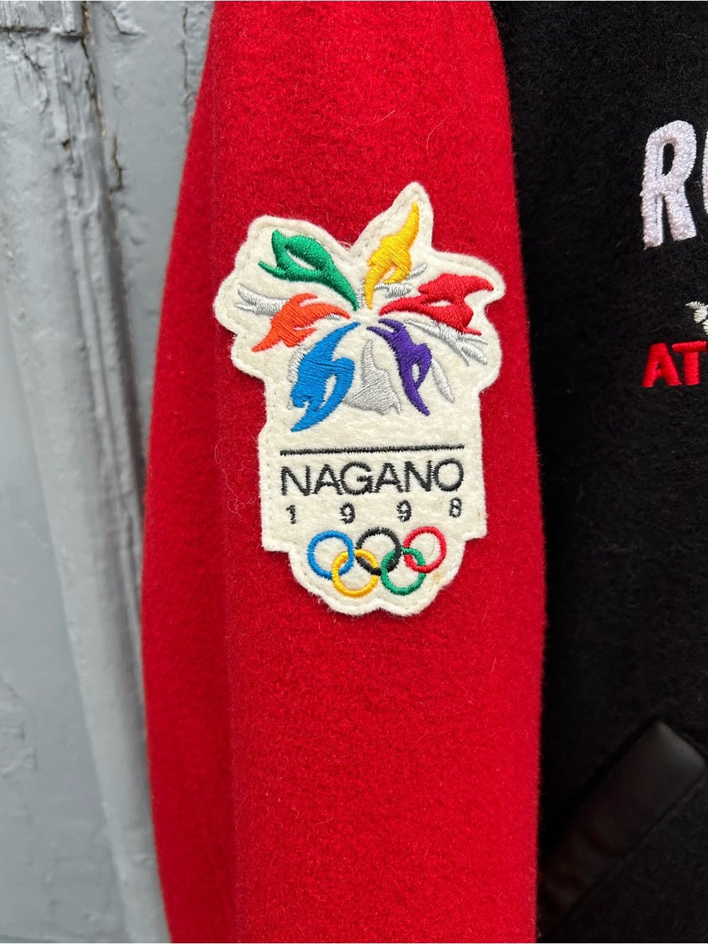 Roots 1998 Nagano Olympic Varsity Jacket, size XL