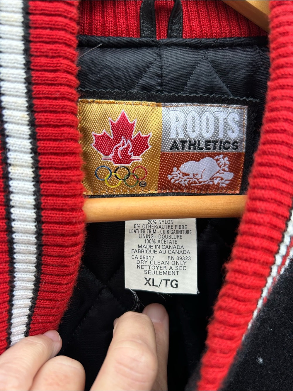 Roots 1998 Nagano Olympic Varsity Jacket, size XL