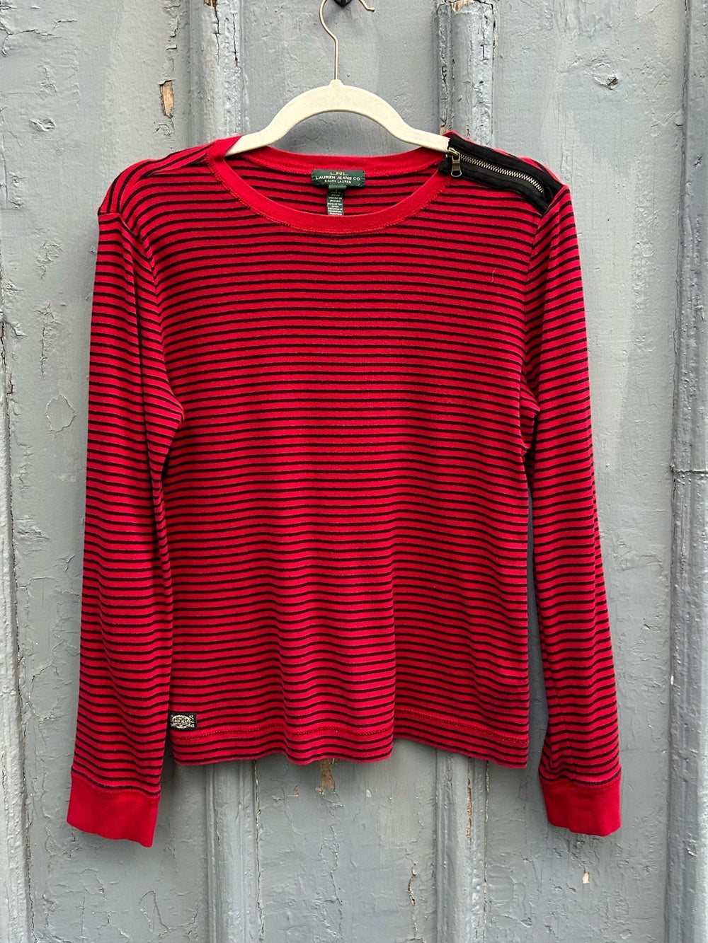 Ralph Lauren Jeans Red Striped long sleeve, size L