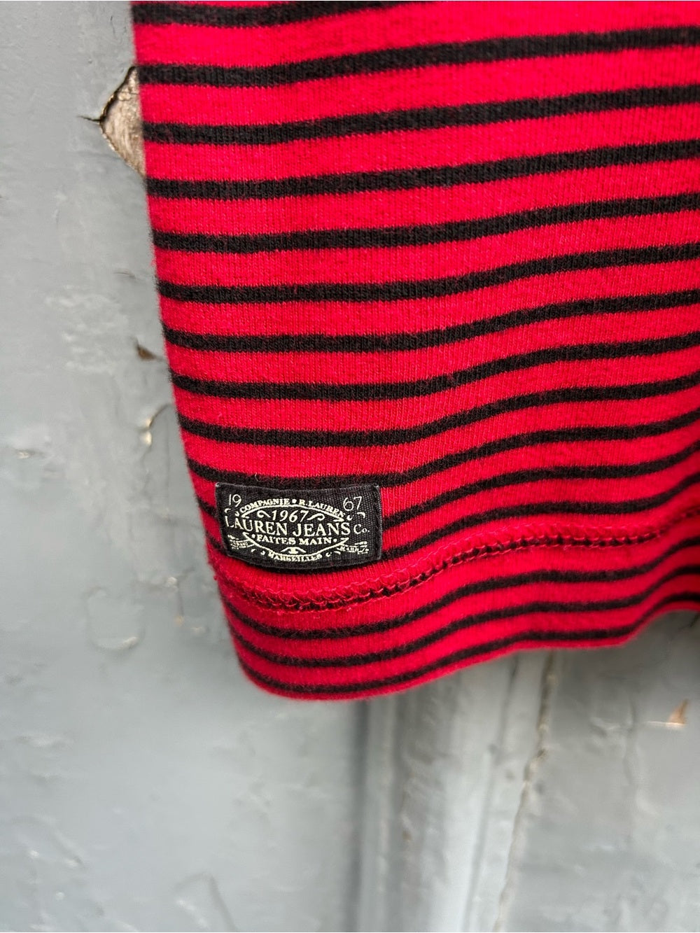 Ralph Lauren Jeans Red Striped long sleeve, size L