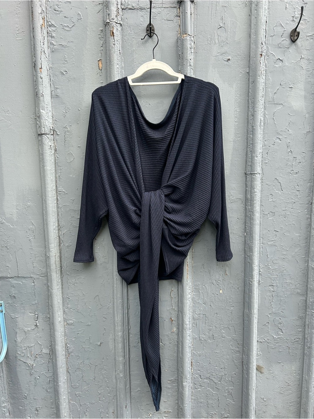 Hackwith design Ribbed Everything Wrap top, size 1/2X