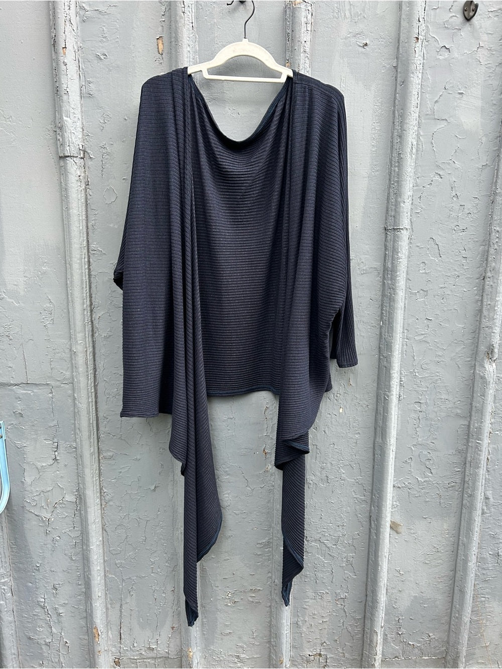 Hackwith design Ribbed Everything Wrap top, size 1/2X