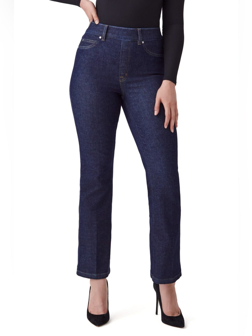 Spanx dark rinse straight jeans, size 2X