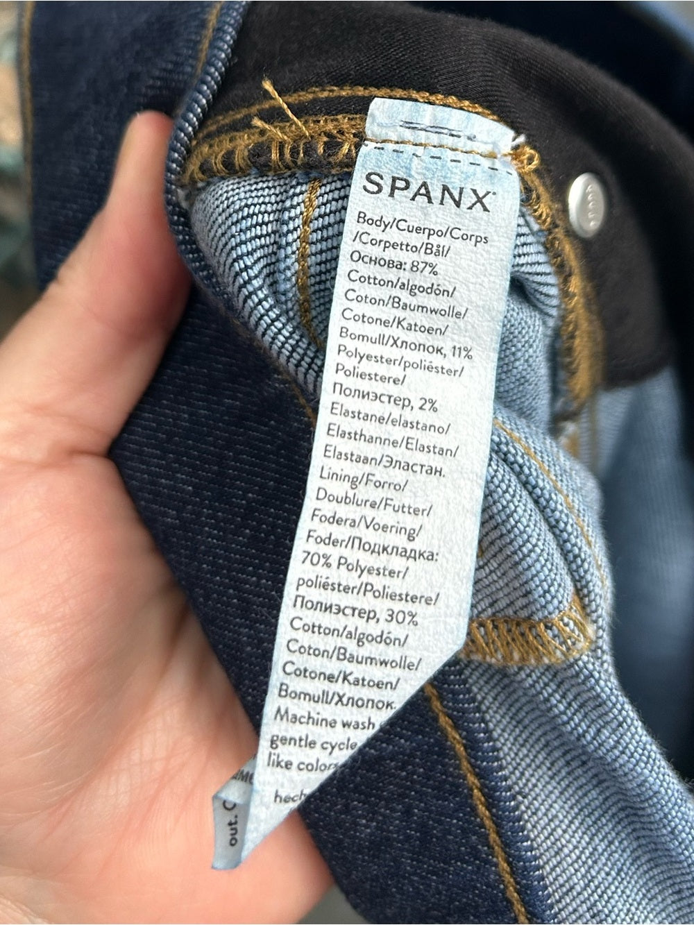 Spanx dark rinse straight jeans, size 2X