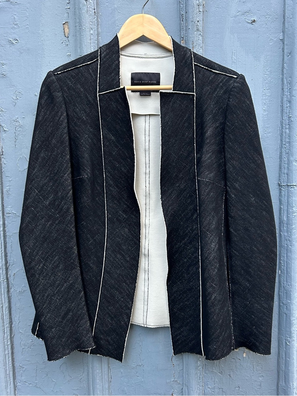Marie Saint Pierre Open Front Wool Scuba Jacket, size “1”