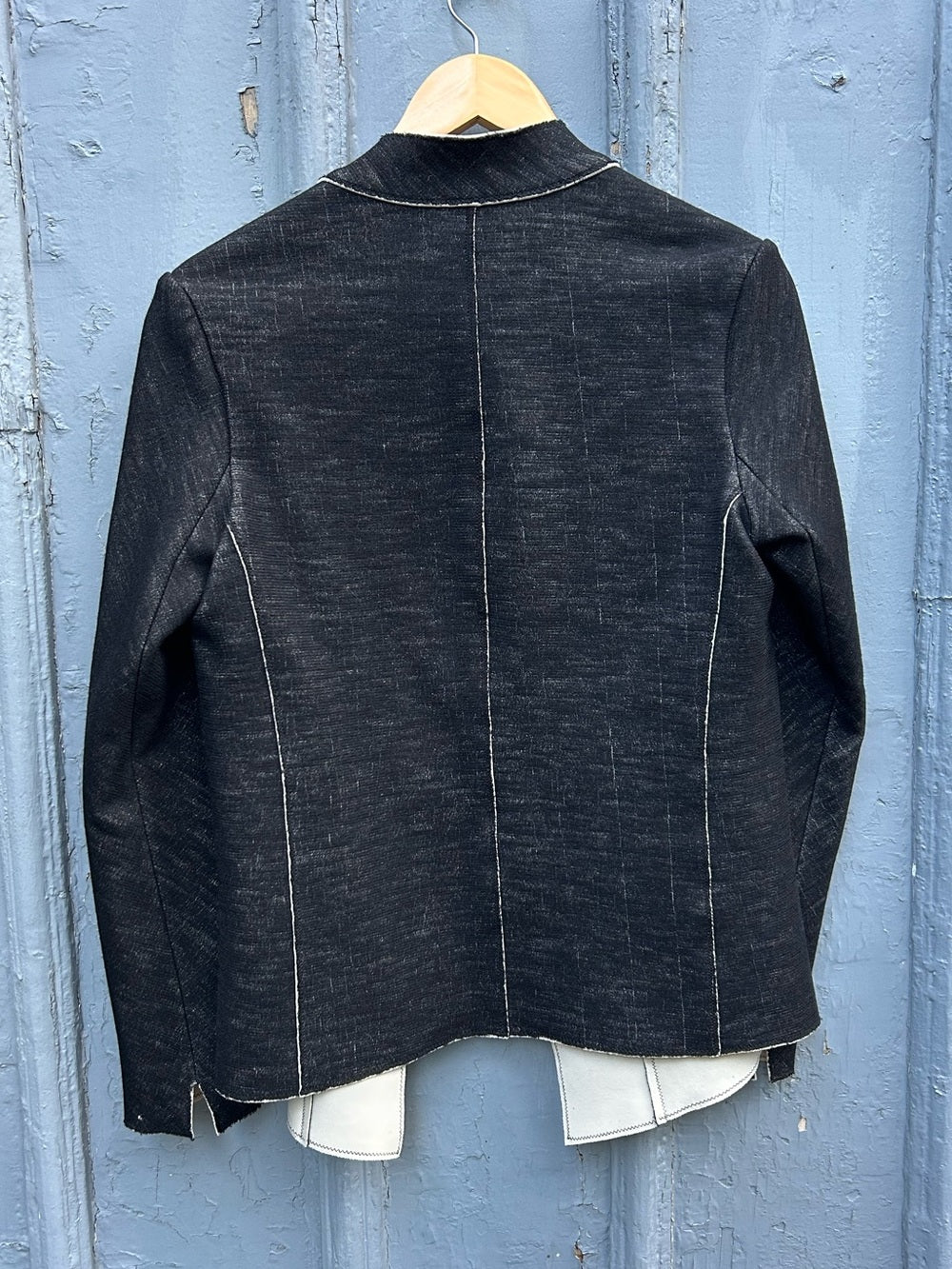 Marie Saint Pierre Open Front Wool Scuba Jacket, size “1”