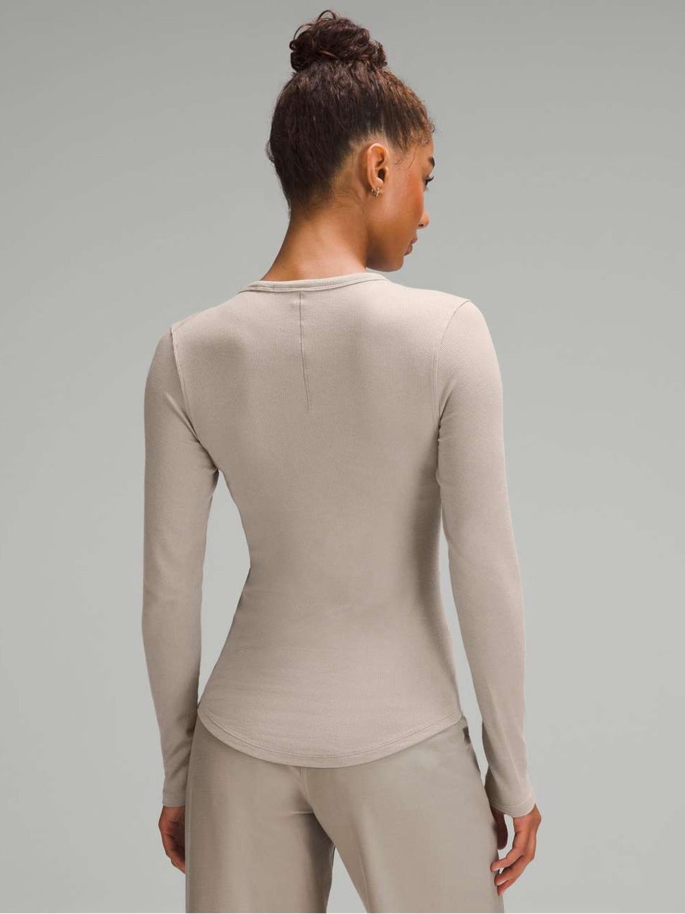 Lululemon Oatmeal Hold Tight Ribbed Tee, size approx L
