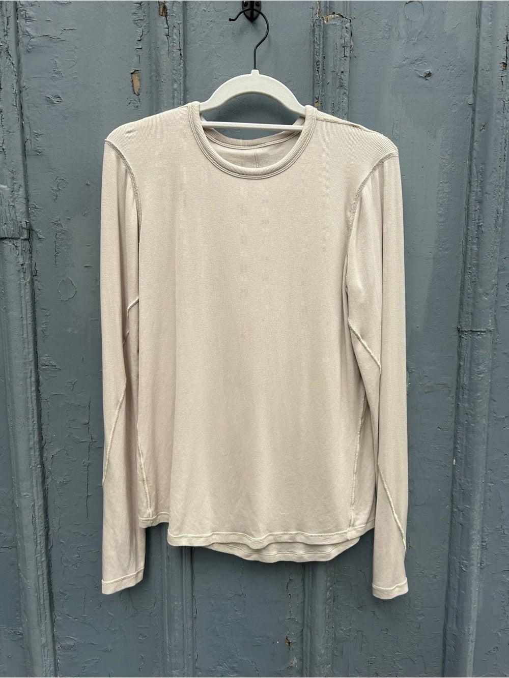 Lululemon Oatmeal Hold Tight Ribbed Tee, size approx L