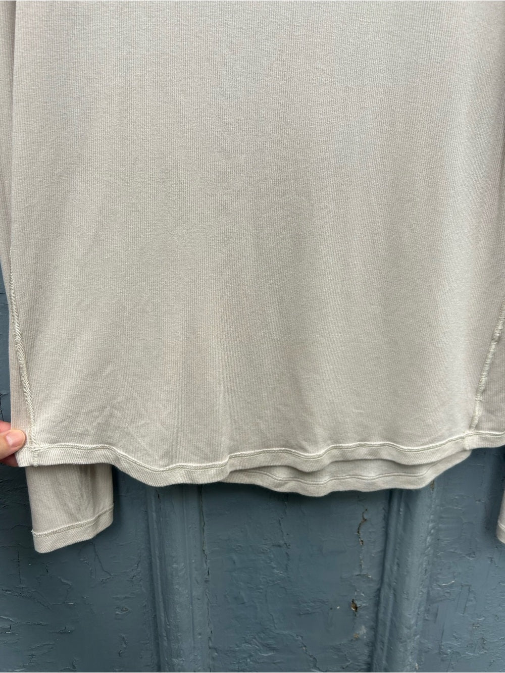 Lululemon Oatmeal Hold Tight Ribbed Tee, size approx L