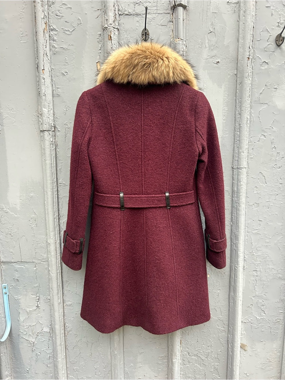 Soya & Kyo Burgundy Wool blend coat, size XS