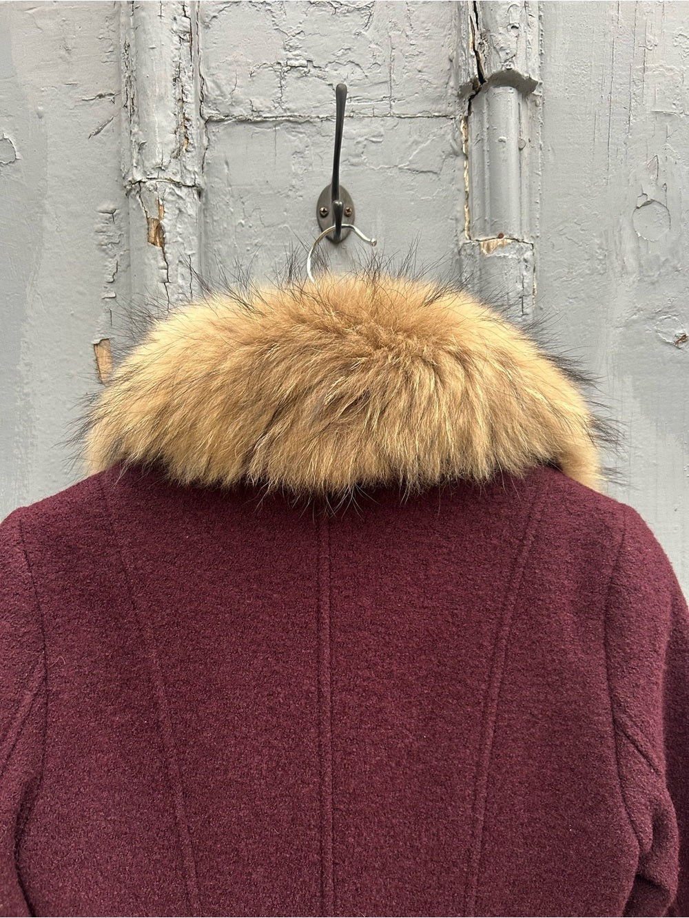 Soya & Kyo Burgundy Wool blend coat, size XS