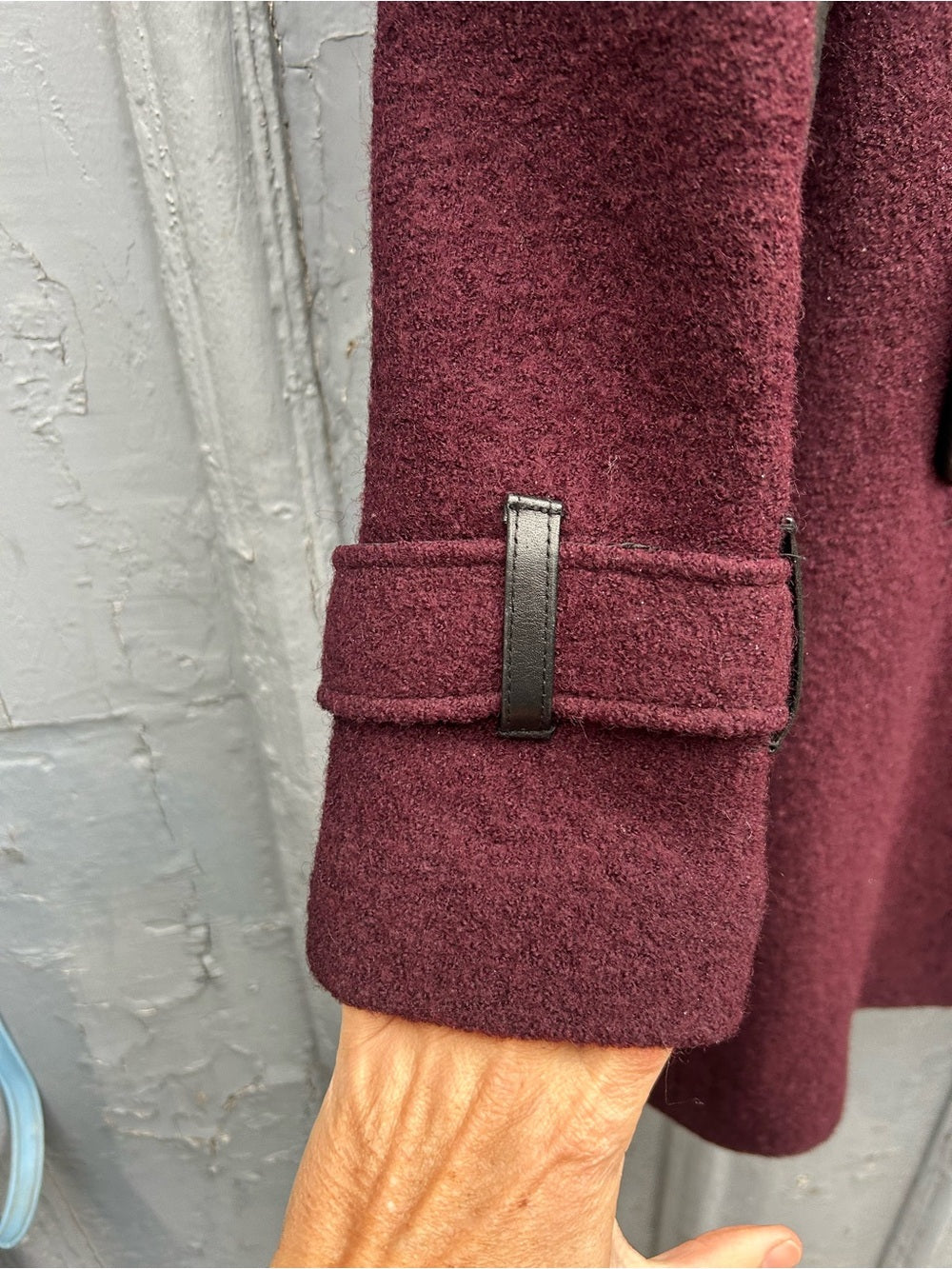 Soya & Kyo Burgundy Wool blend coat, size XS