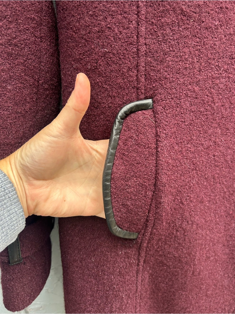 Soya & Kyo Burgundy Wool blend coat, size XS