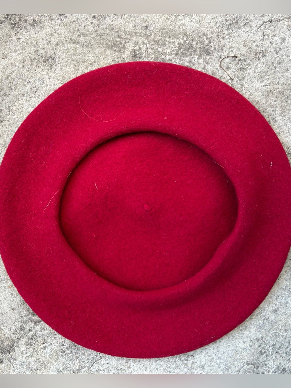 Red wool (Raspberry) beret, one size