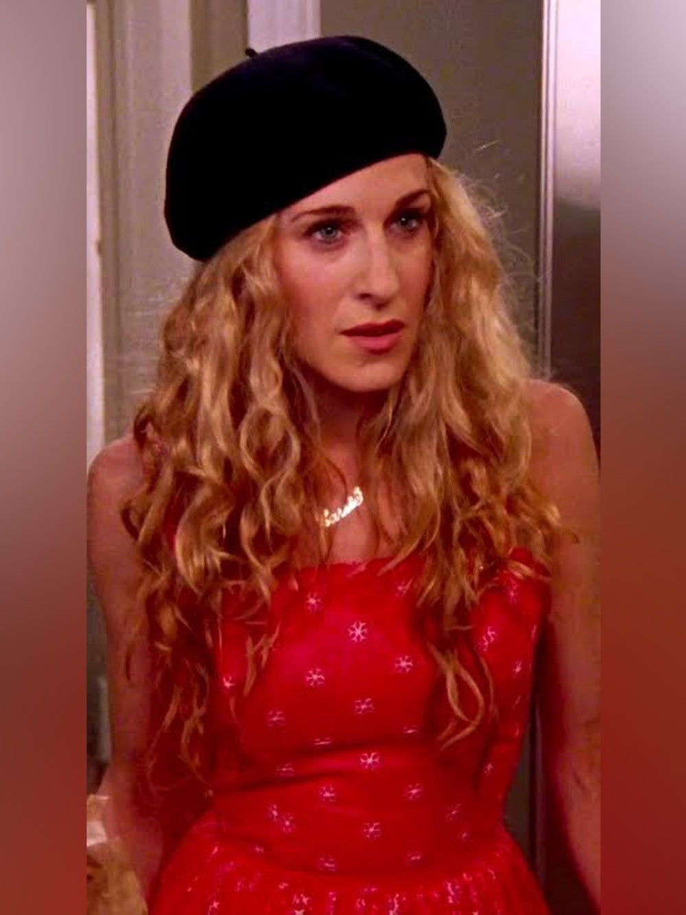 Red wool (Raspberry) beret, one size