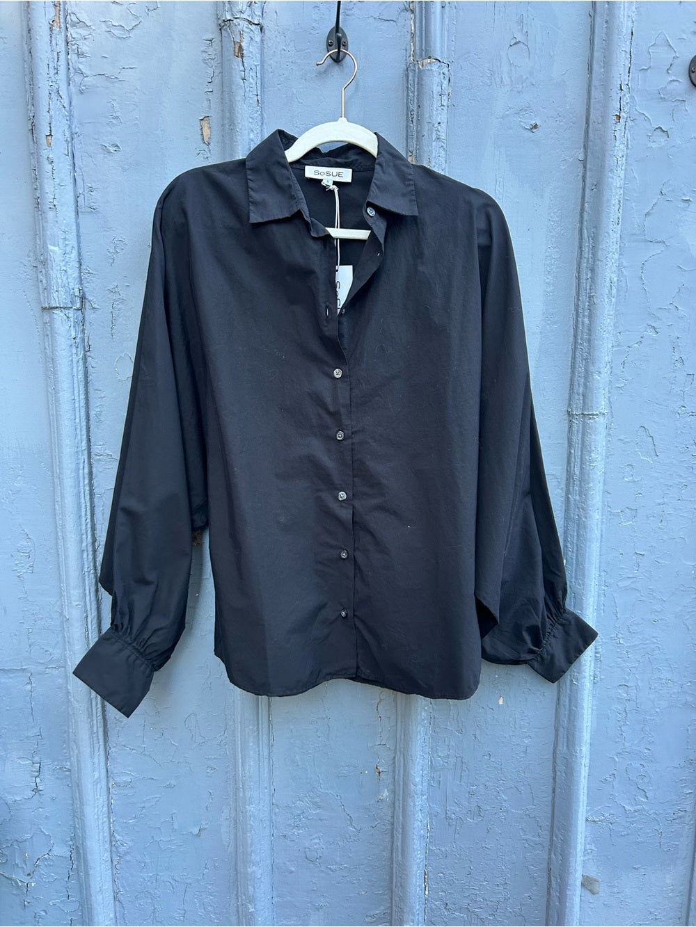 SoSue Black button down, BNWT, size Small