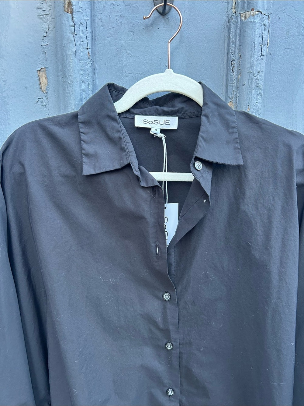 SoSue Black button down, BNWT, size Small