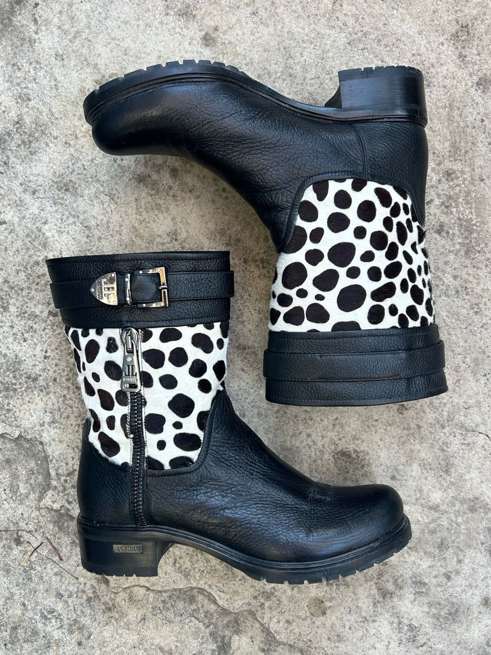 Loriblu leather/ Cow hide moto boots, size 39 (8)