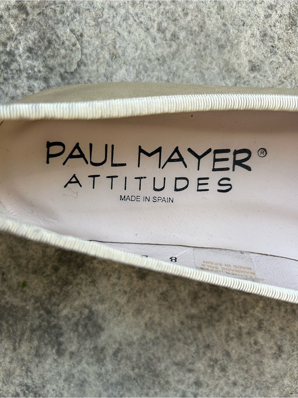 Paul Mayer Attitudes Gold Bravo Lug Sole Ballet Flat, BNWOB, size 8