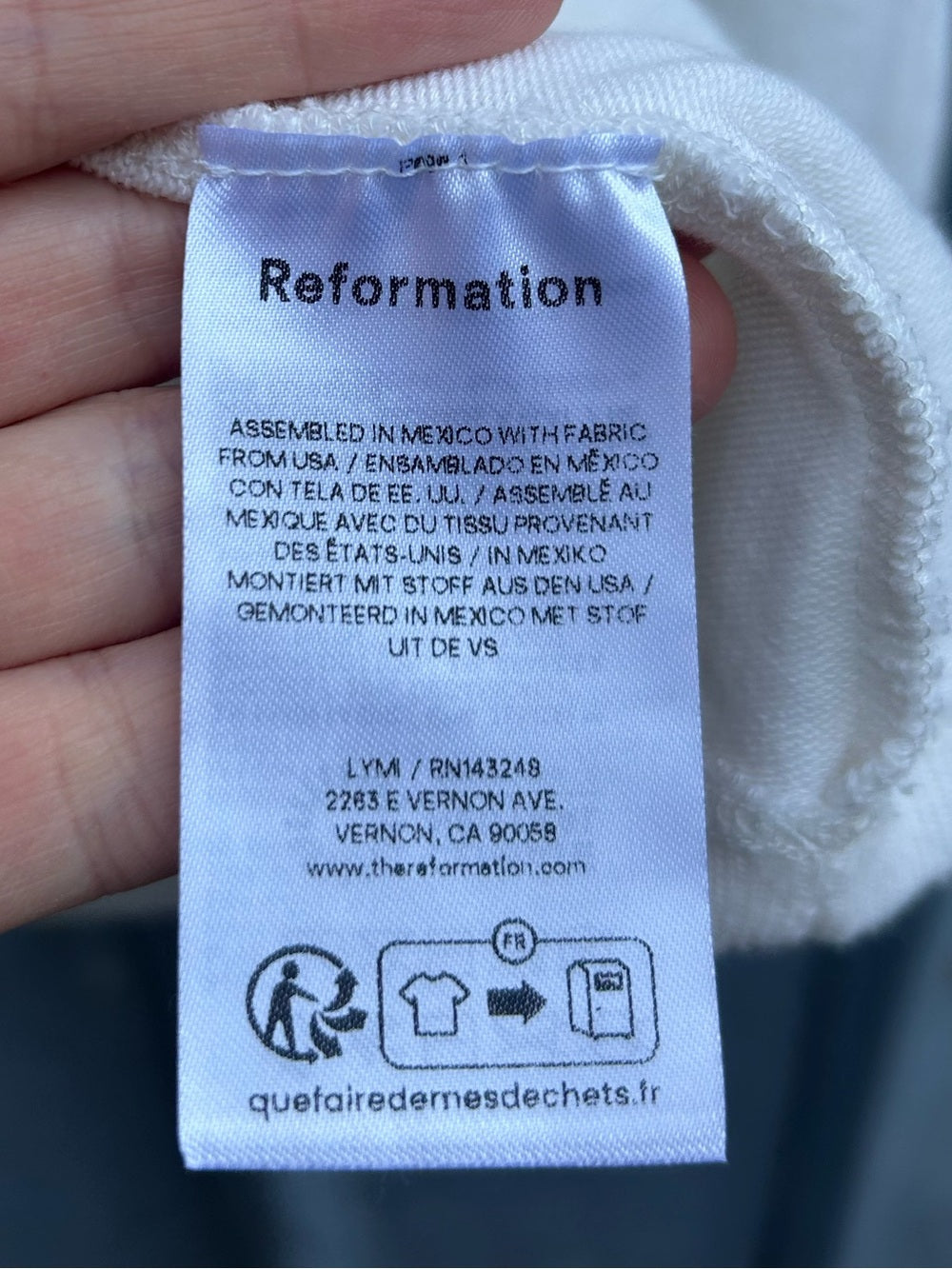 Reformation Leonie Cream Knit Top, size S