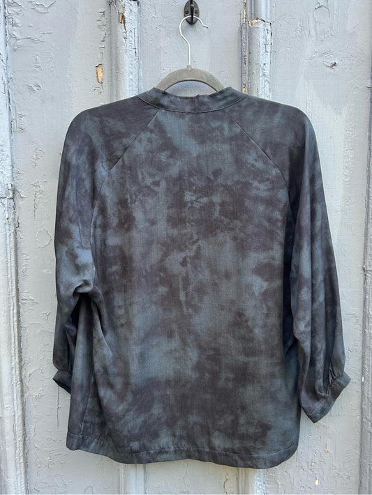 Allison Wonderland Blue Tie front Blouse, size 8