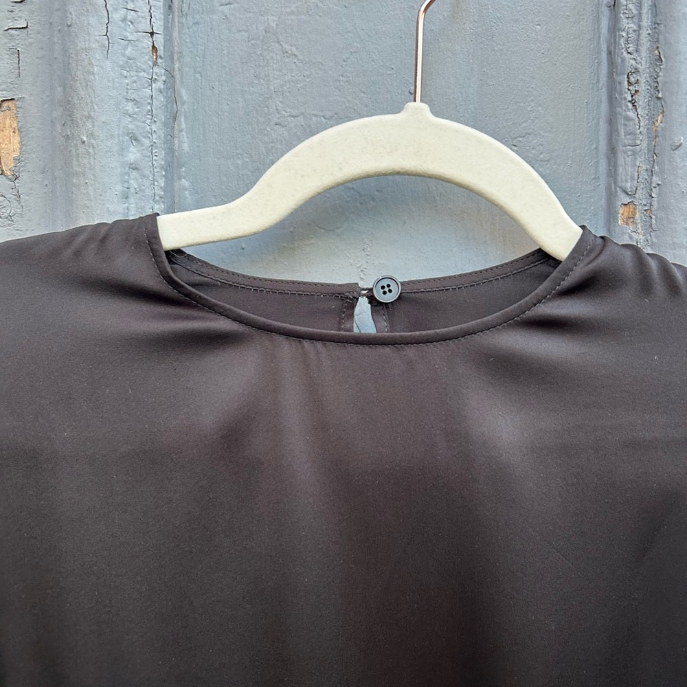 Stella McCartney Black Silk long sleeve tie waist blouse, size 42