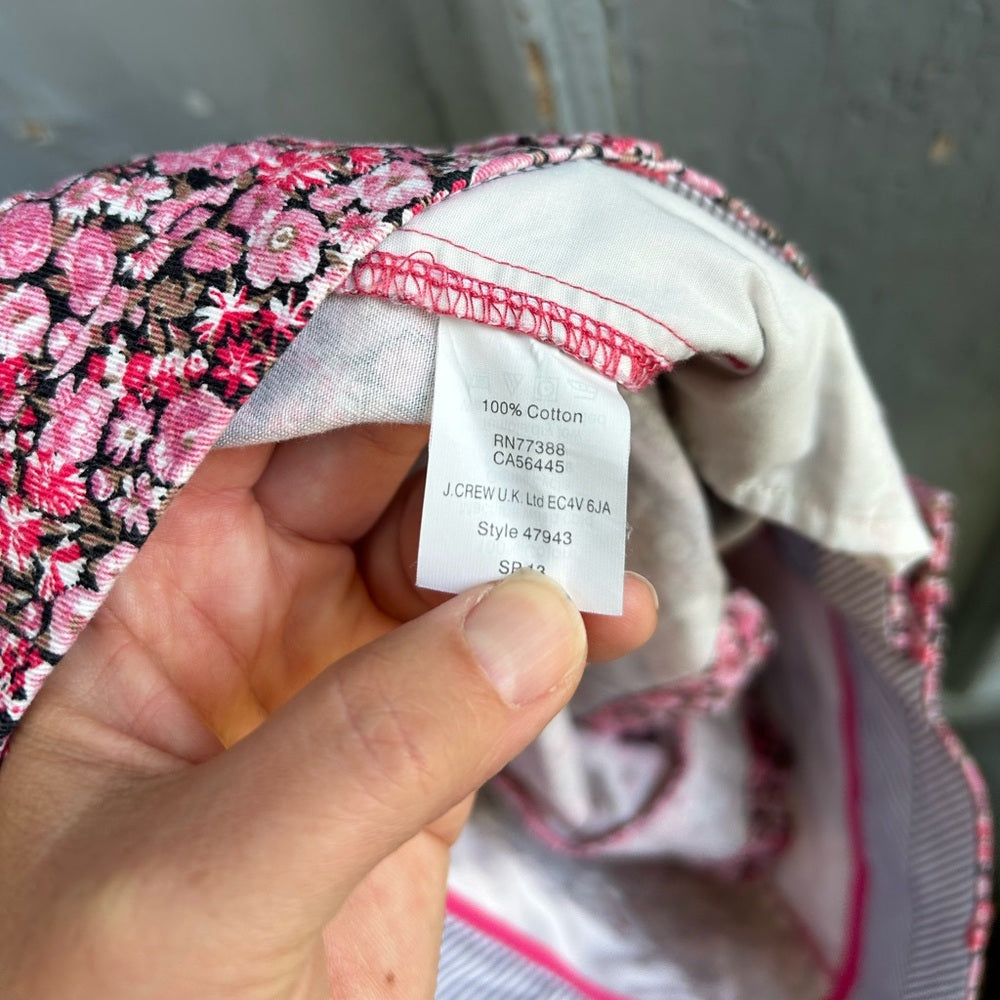 J.Crew x Liberty Art Fabrics pink floral chino shorts, size 4