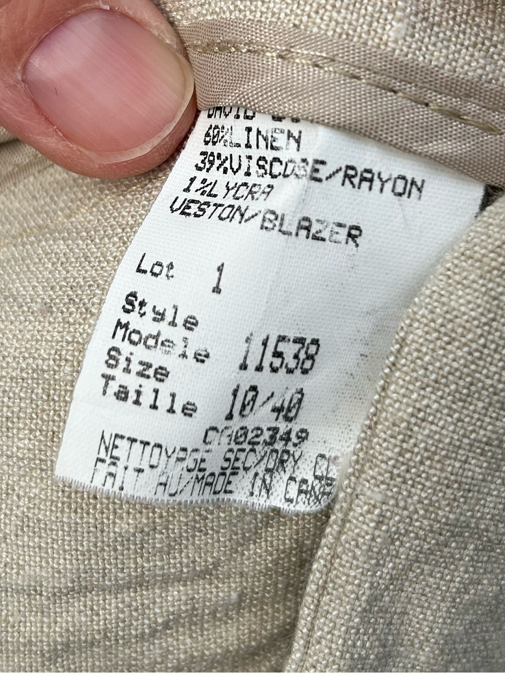 Vintage David Bitton Linen Blend Blazer, size 10 (fits like a M)