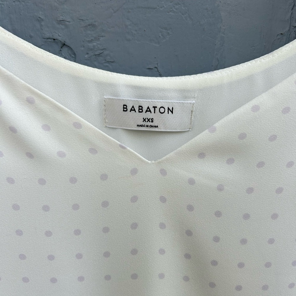 Aritzia Babaton Purple polka Dot Everly Cami, size XXS