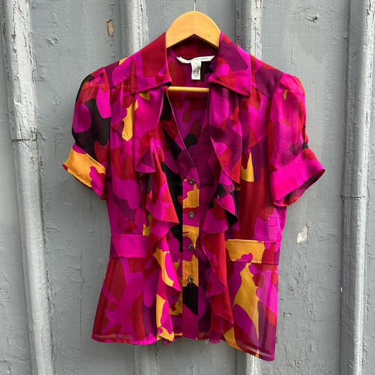 Diane Von Furstenberg silk Doma Blouse, size 8
