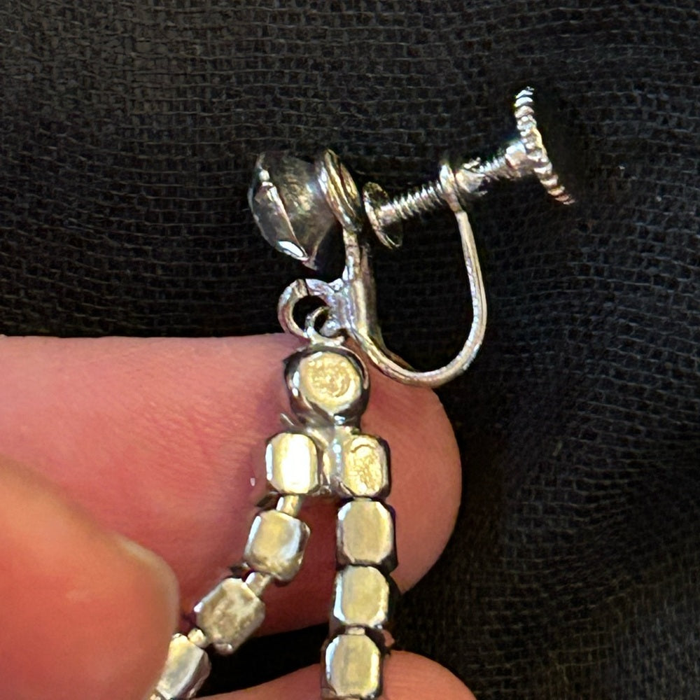 Vintage Crystal Dangle Screwback Earrings