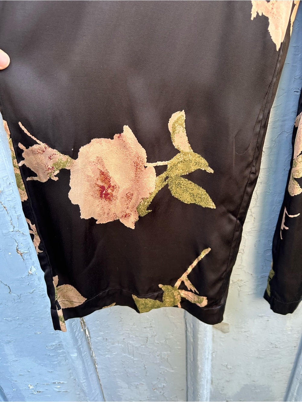 Wilfred Black Floral Tie Waist Pant, size Small