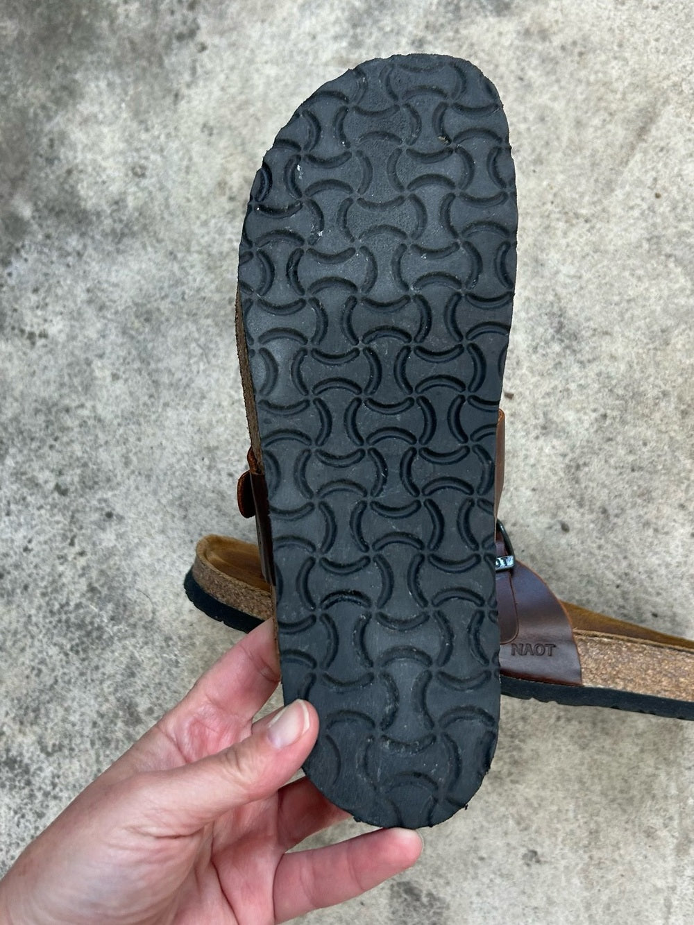 Naot Tahoe Buffalo Leather Sandals, size 40