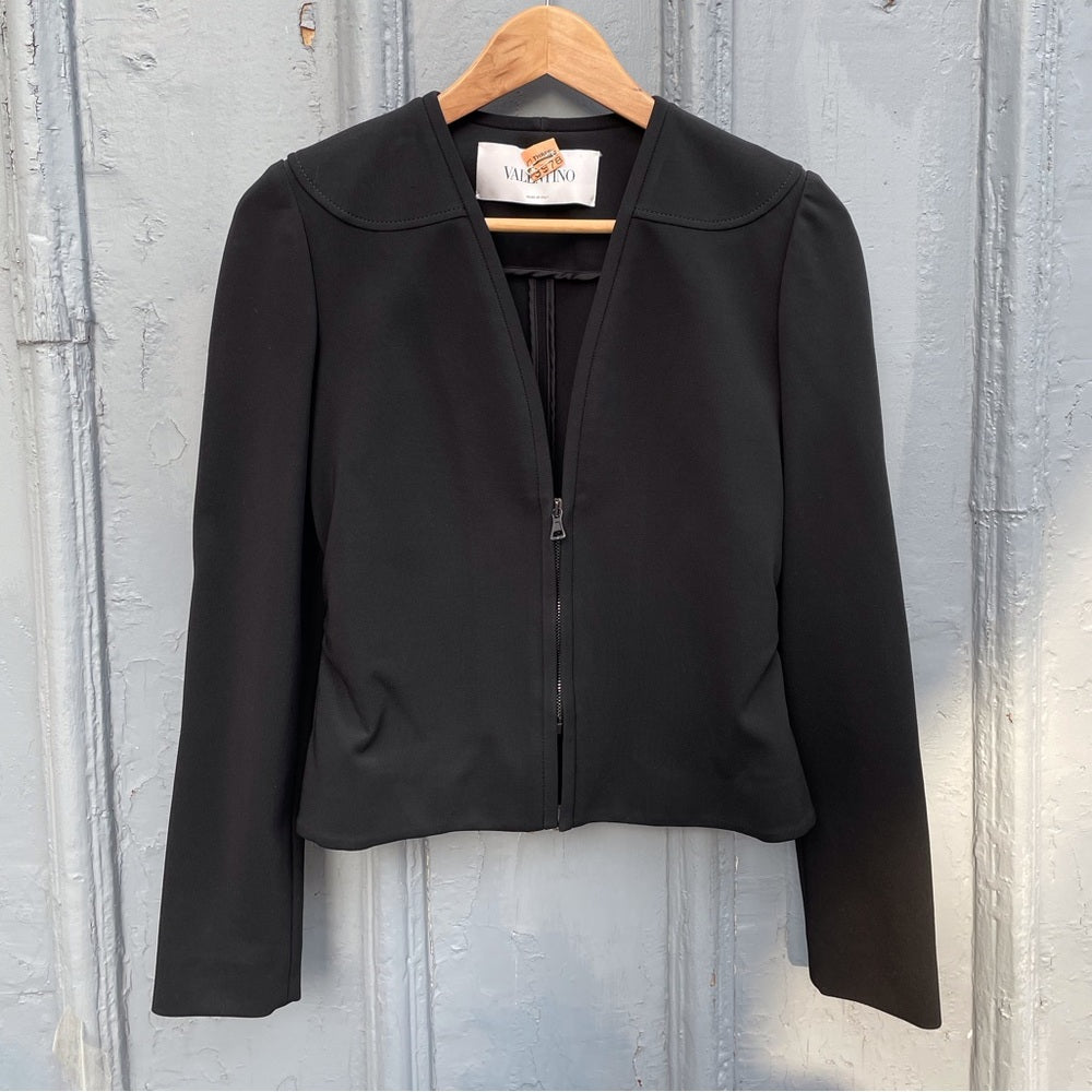 VALENTINO Roma Black Cropped Blazer Jacket, size 8