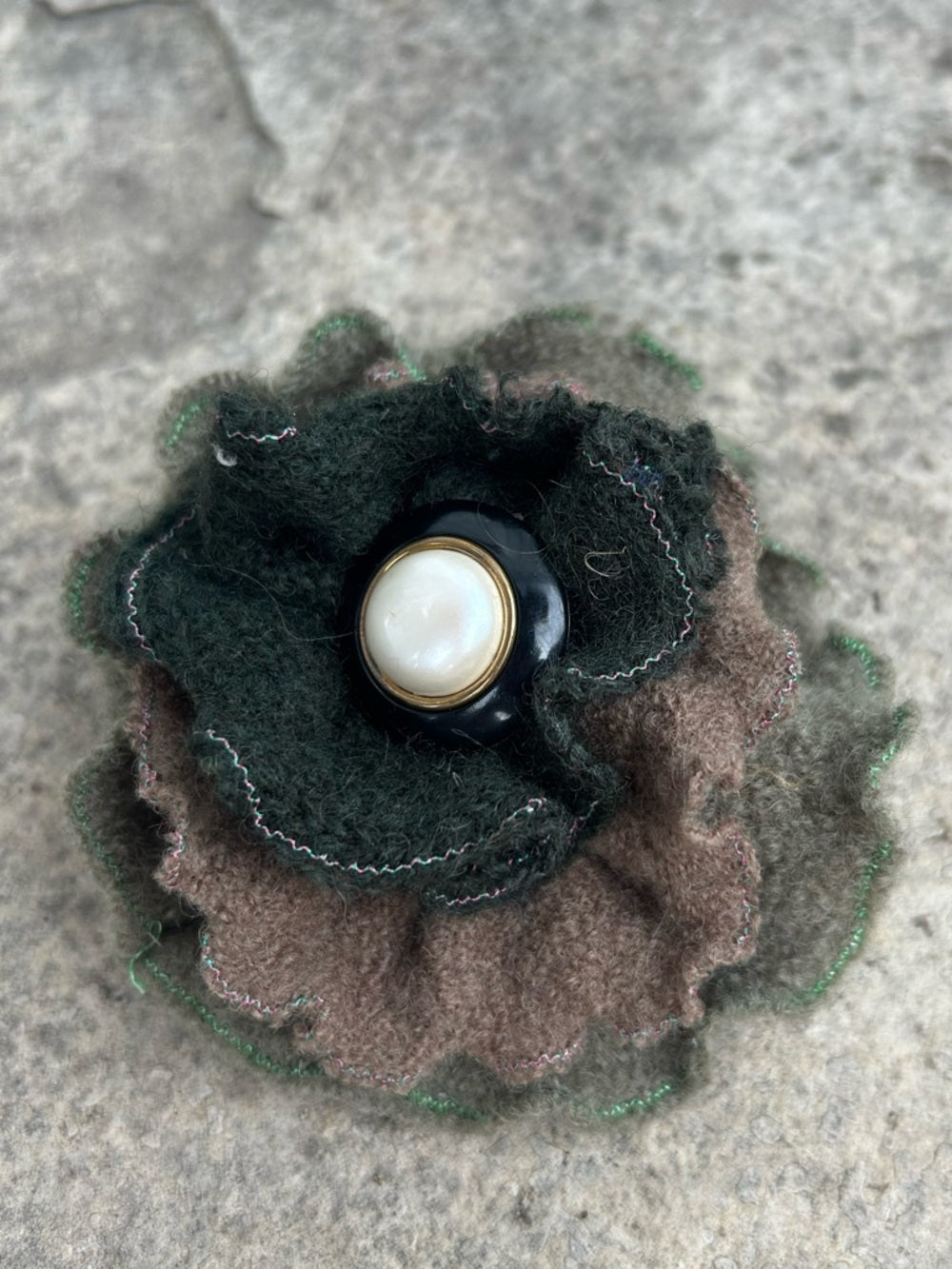 Vintage Cashmere Floral Brooch