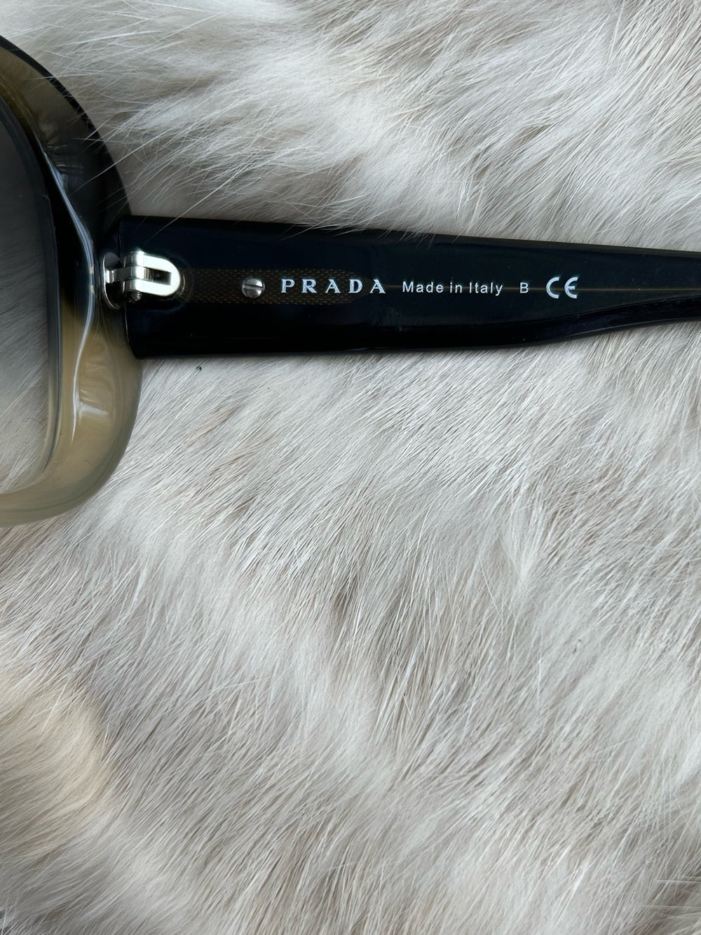 Prada Black Grey Large Gradient Sunglasses