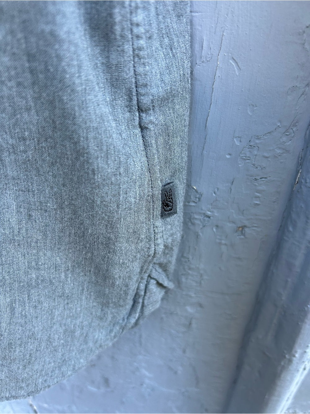John Varvatos Blue Double Zip Chest Pocket Button-Down Shirt, size XXL