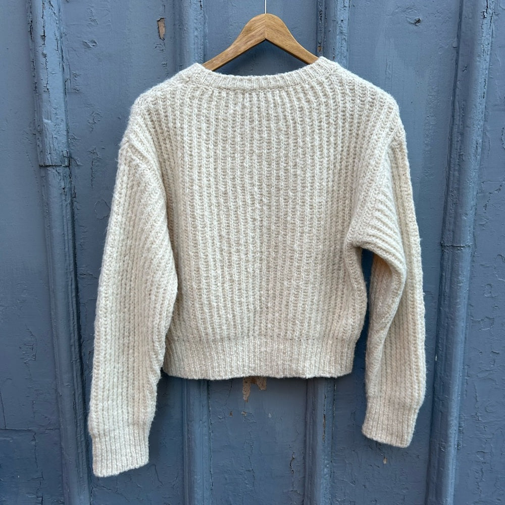 Sandro Paris Cream Alpaca Wool Sweater, size “1” (Small)